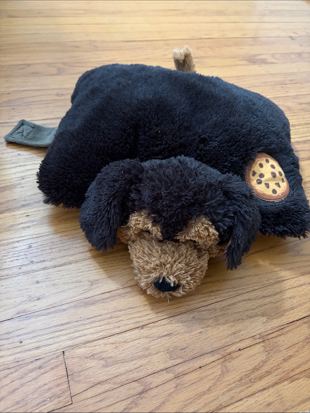 Plush Black & Brown Dog Pillow Pet Toy